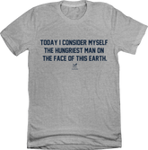 Hungriest Man On The Face Of This Earth - Baseball BBQ Grey Tee